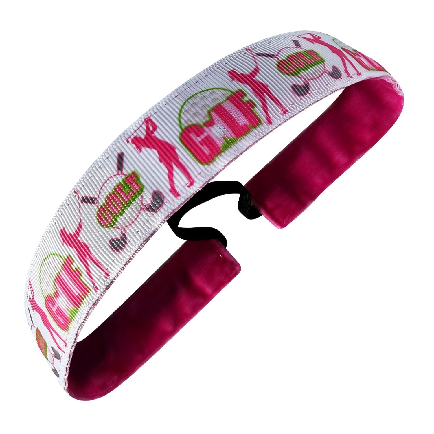 Golf Queen of the Green | Pink, White | 1 Inch Sweaty Bands Non Slip Headband
