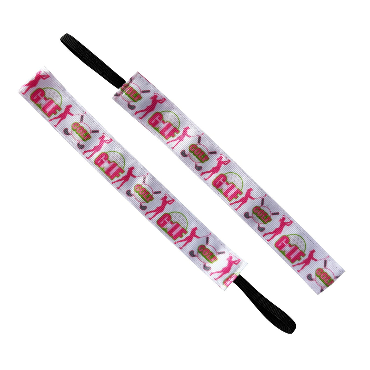 Golf | Queen of the Green | Pink, White | 1 Inch Sweaty Bands Non Slip Headband