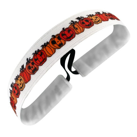 Halloween | Boo Crew | White, Orange, Black | 1 Inch Sweaty Bands Non Slip Headband