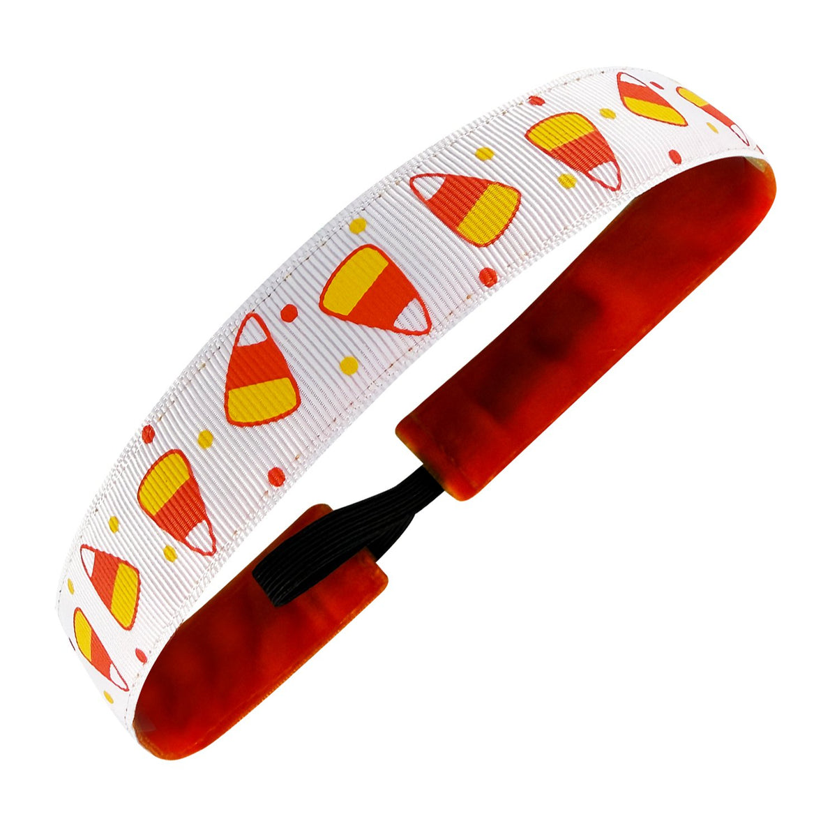 Halloween | Candy Corn Crush | White, Orange | 1 Inch Sweaty Bands Non Slip Headband