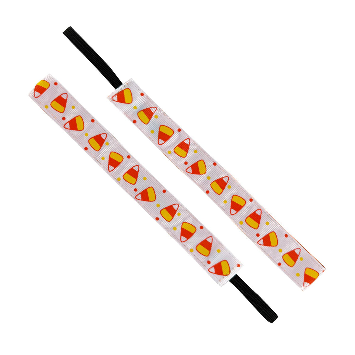 Halloween | Candy Corn Crush | White, Orange | 1 Inch Sweaty Bands Non Slip Headband