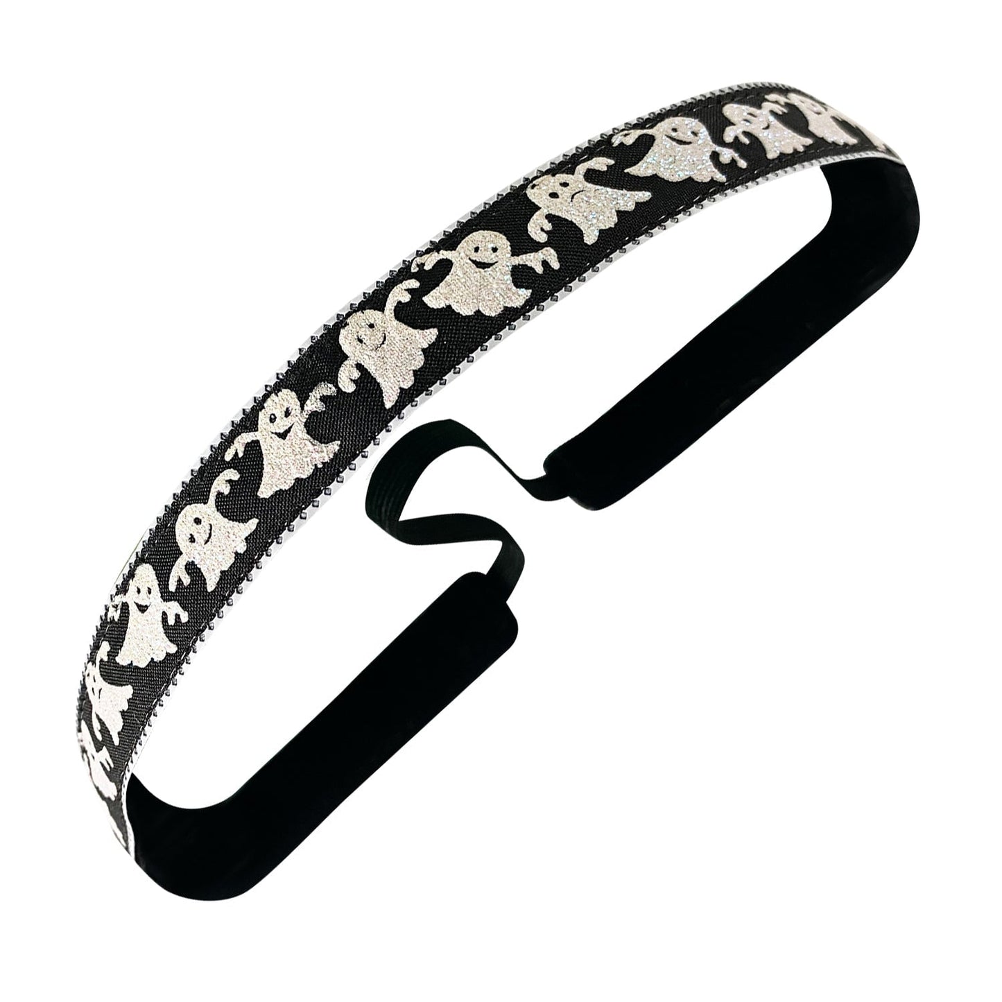 Halloween | Ghosted | Black, White | 5/8 Inch Sweaty Bands Non Slip Headband