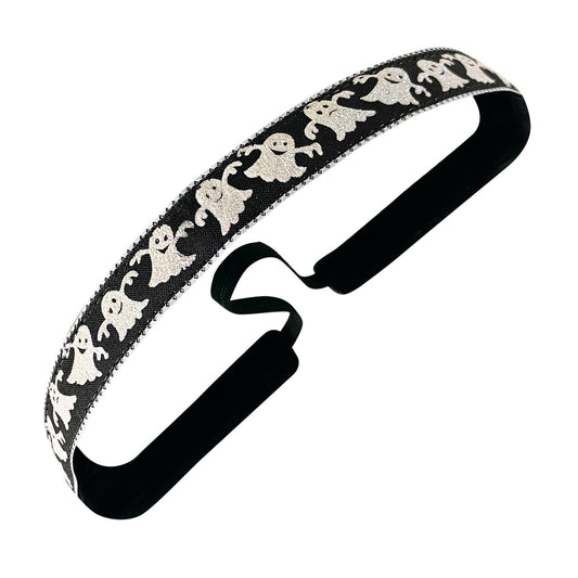 Halloween | Ghosted | Black, White | 5/8 Inch Sweaty Bands Non Slip Headband