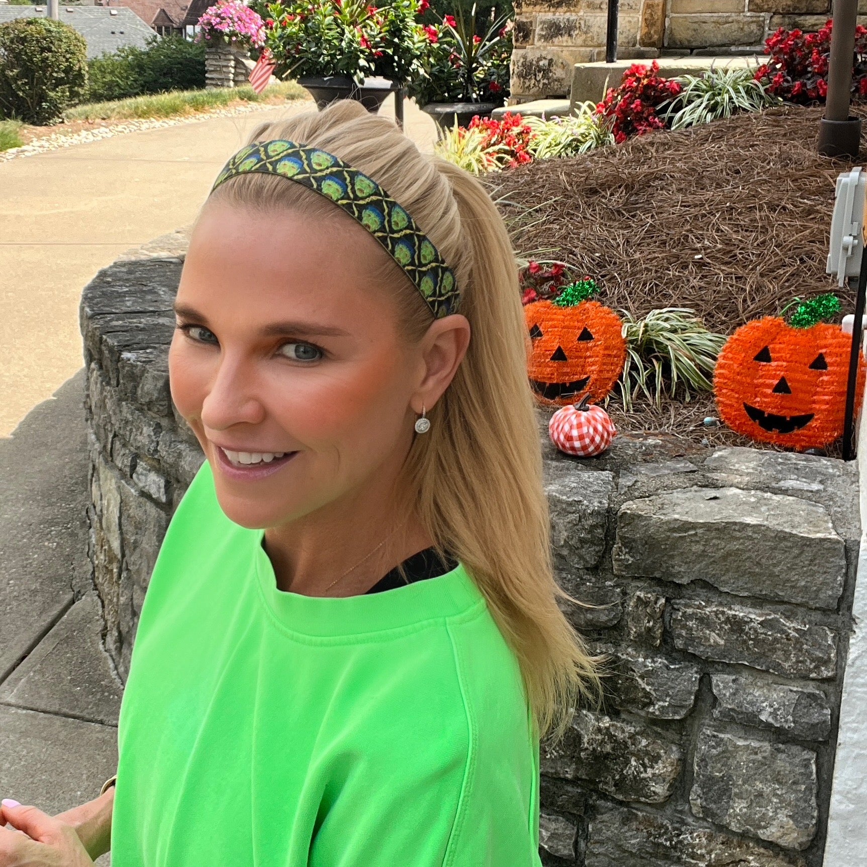 Halloween | It's Alive! Frankenstein | Green, Multi | 1 Inch Sweaty Bands Non Slip Headband