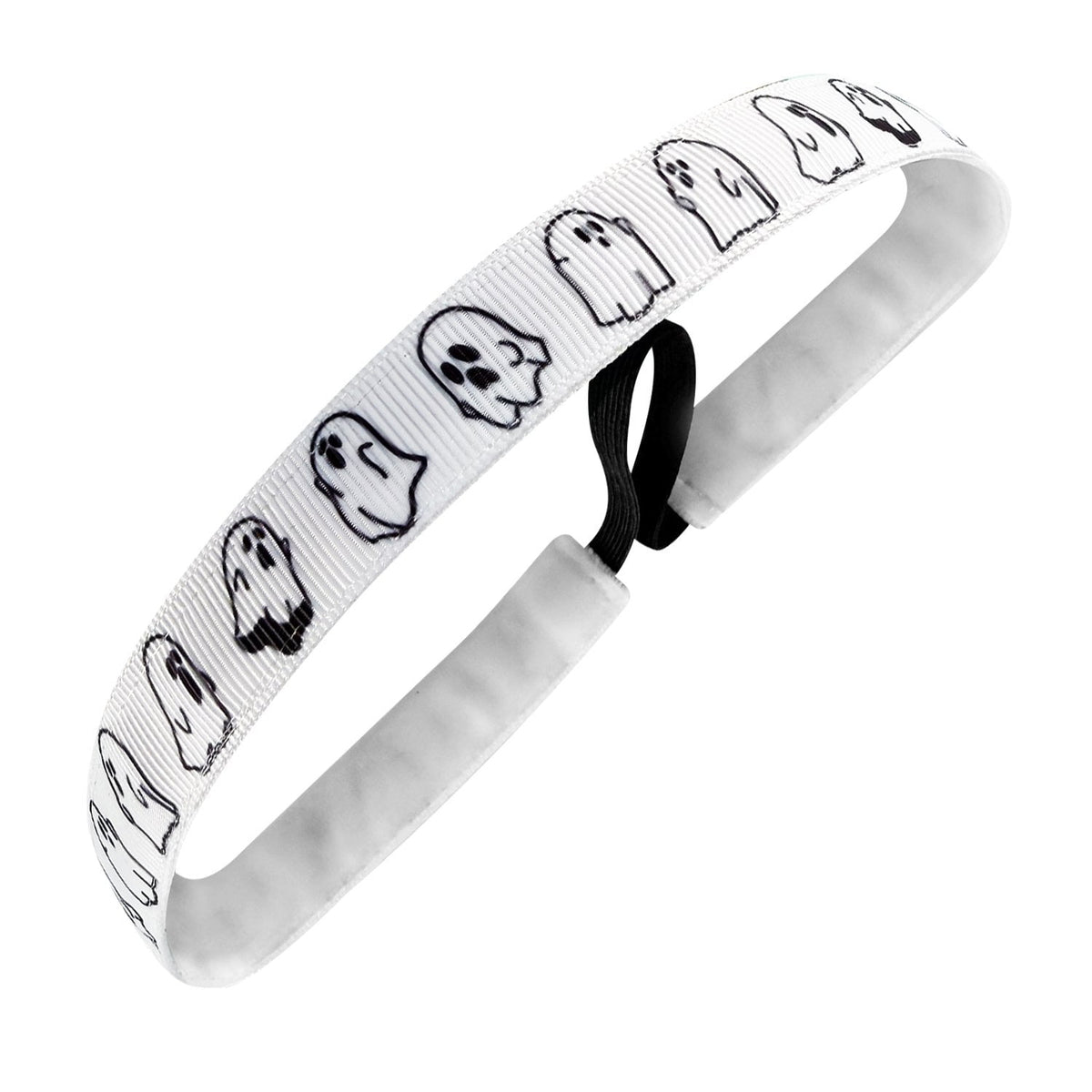 Halloween | Squad Ghouls | White, Black | 5/8 Inch Sweaty Bands Non Slip Headband
