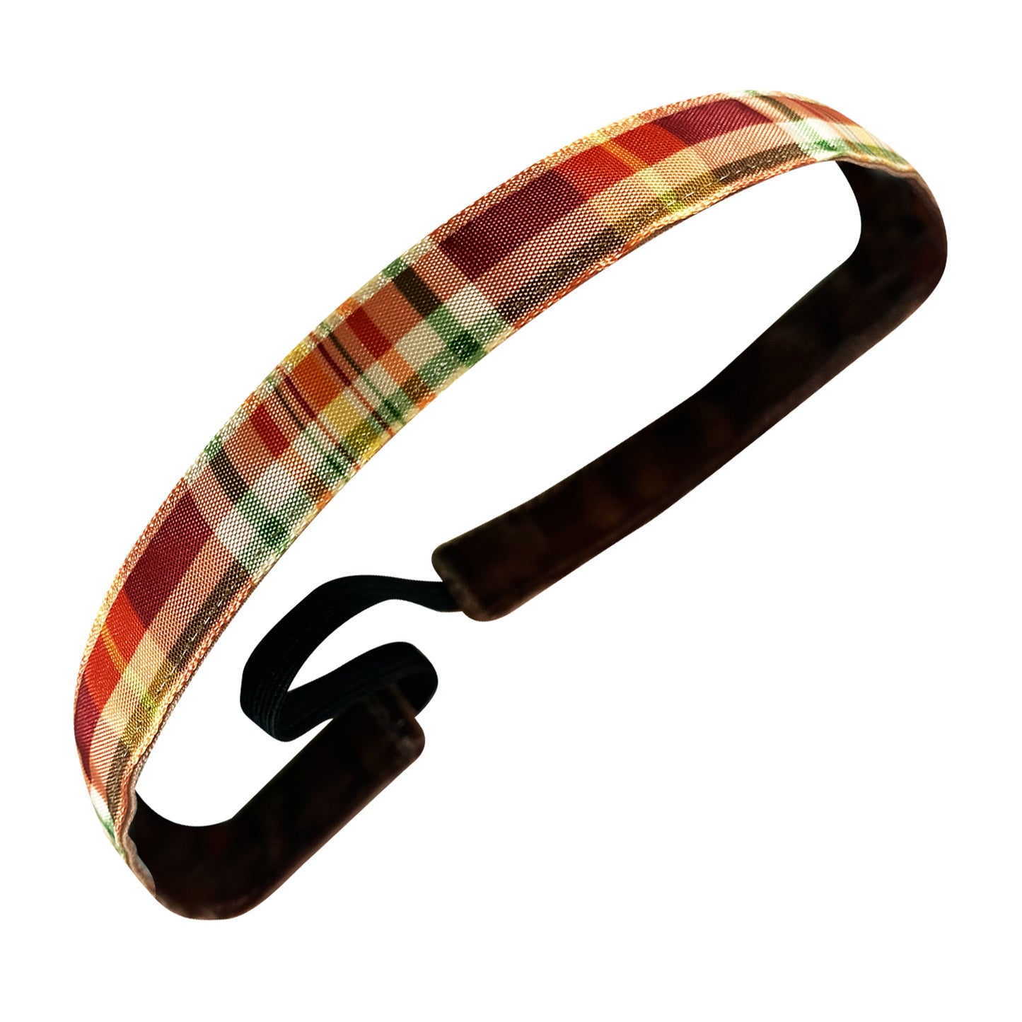 Harvest Plaid | Red, Tan, Multi |  5/8 Inch Sweaty Bands Non Slip Headband