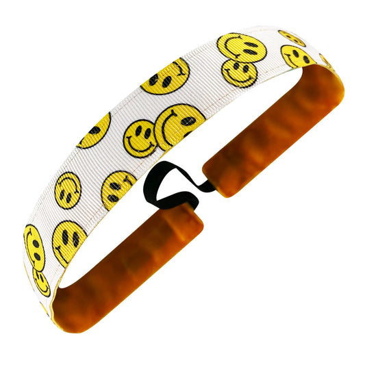 Have a Nice Day | White, Yellow | 1 Inch Sweaty Bands Non Slip Headband