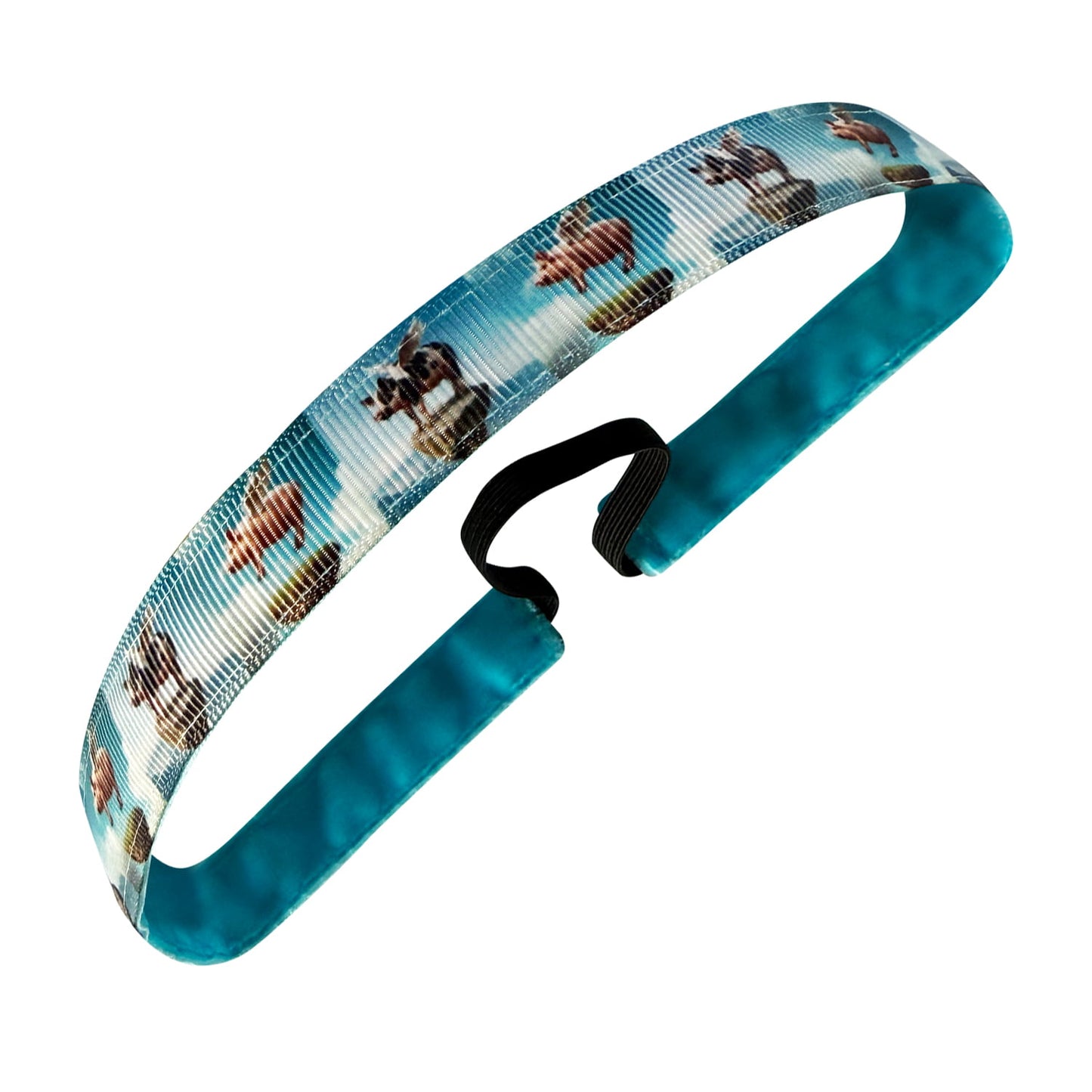 Hog Heaven Pigs | Light Blue, Multi | 5/8 Inch Sweaty Bands Non Slip Headband
