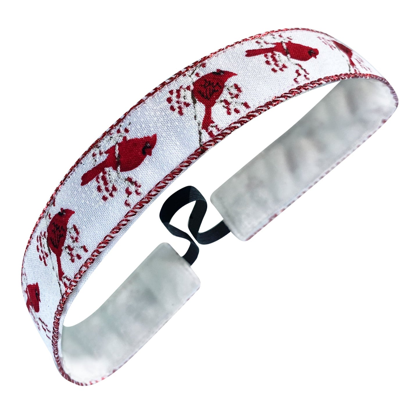 Holiday | Cardinal Spirit | White, Red | 1 Inch Sweaty Bands Non Slip Headband