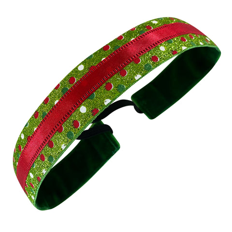 Holiday | Holly Jolly Dots | Green, Red, White | 1 Inch
