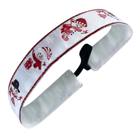 Holiday | No Man Like A Snowman | White, Red| 1 Inch Sweaty Bands Non Slip Headband