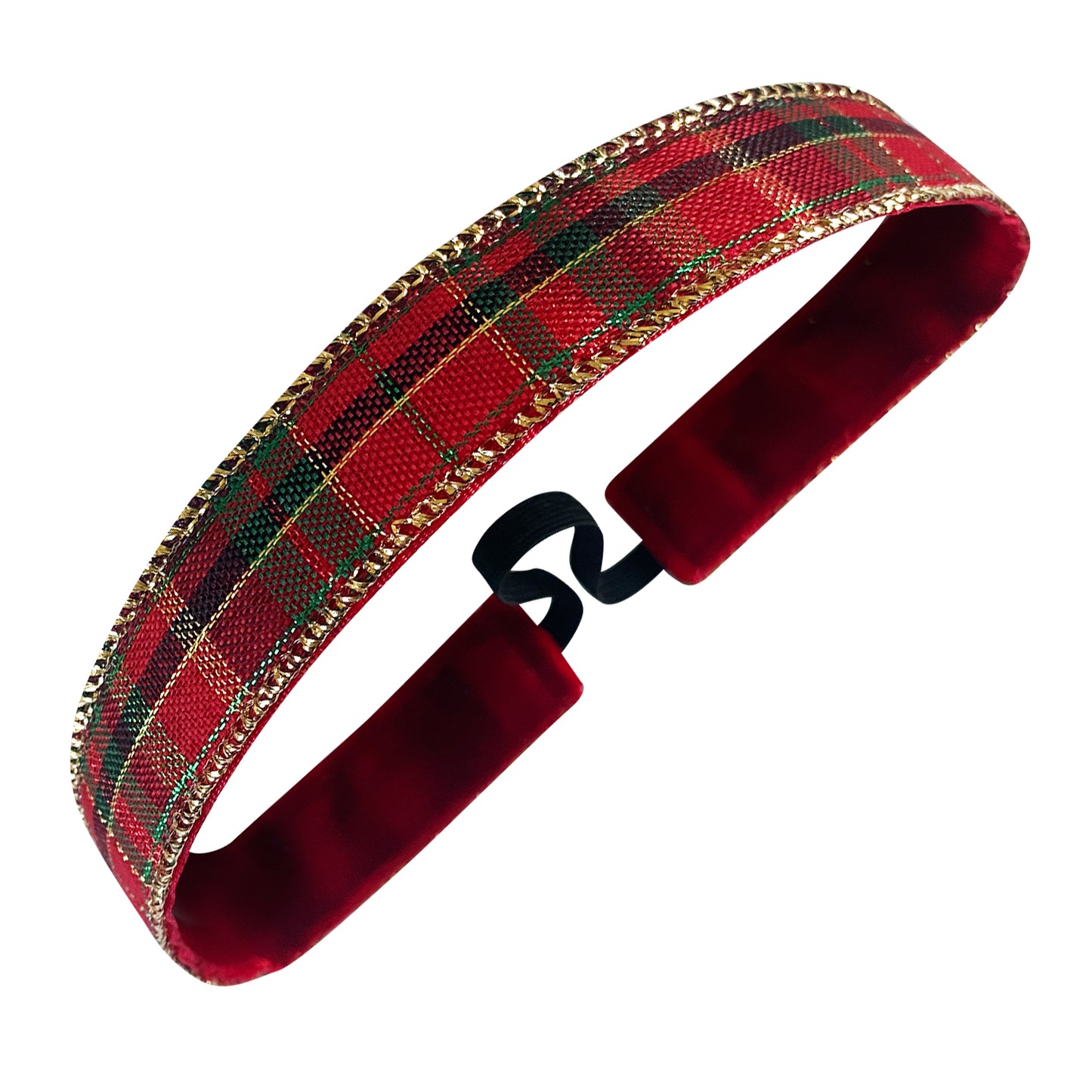 Holiday | Tartan Tidings | Red, Green, Gold | 1 Inch Sweaty Bands Non Slip Headband