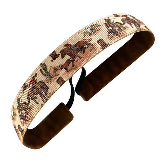 Howdy Hot Stuff | Tan, Brown | 1 Inch Sweaty Bands Non Slip Headband