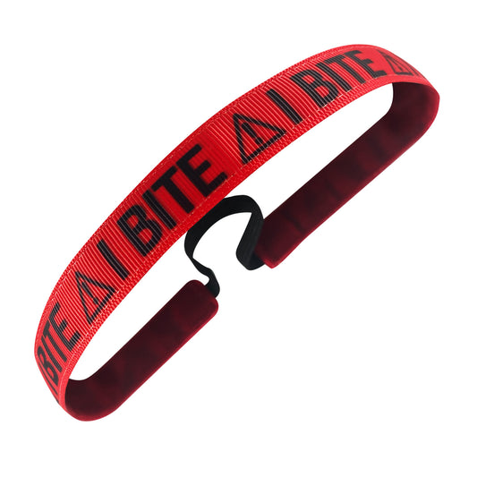 I Bite | Red, Black | 5/8 Inch Sweaty Bands Non Slip Headband