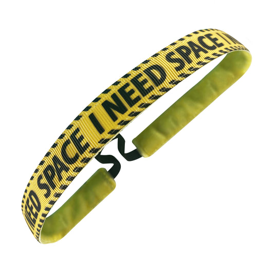 I Need Space | Yellow, Black | 5/8 Inch Sweaty Bands Non Slip Headband