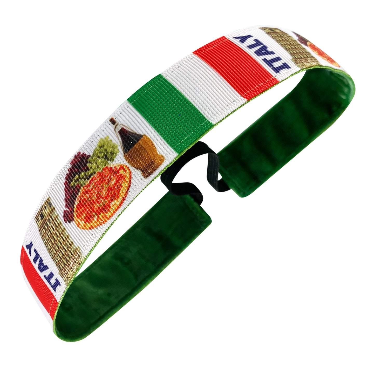 Italy | Carbs Before Cardio | Red, White, Green | 1 Inch Sweaty Bands Non Slip Headband