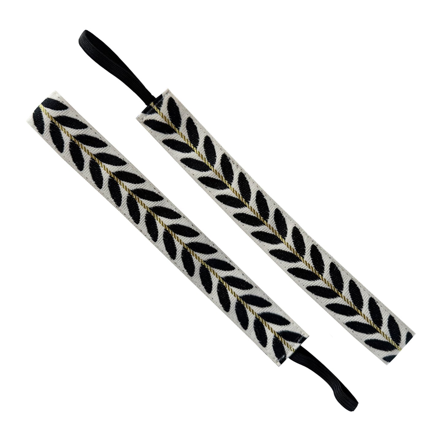 Laurel Luxe | White, Black, Gold | 1 Inch Sweaty Bands Non Slip Headband