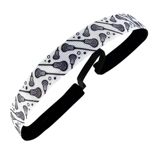 LAX to the MAX | White, Black |  3/4 Inch Sweaty Bands Non Slip Headband