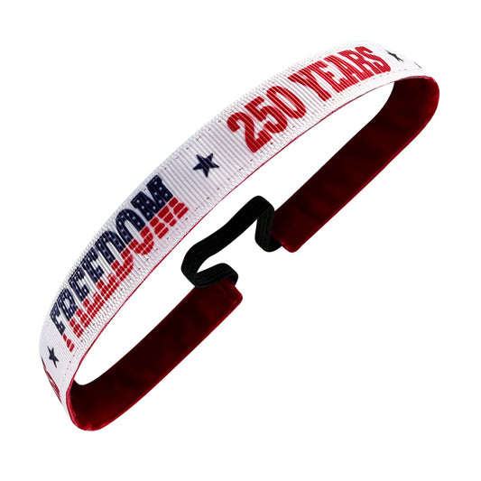 Let Freedom Ring | Red, White, Blue | 5/8 Inch Sweaty Bands Non Slip Headband