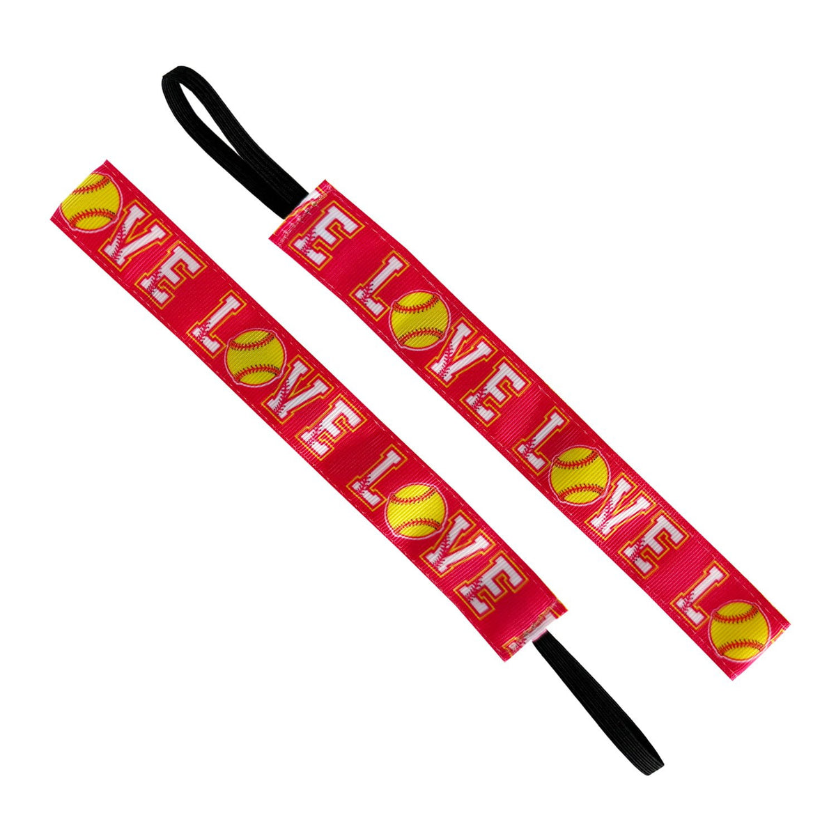 Love and Line Drives Softball | Pink, White, Yellow | 1 Inch Sweaty Bands Non Slip Headband