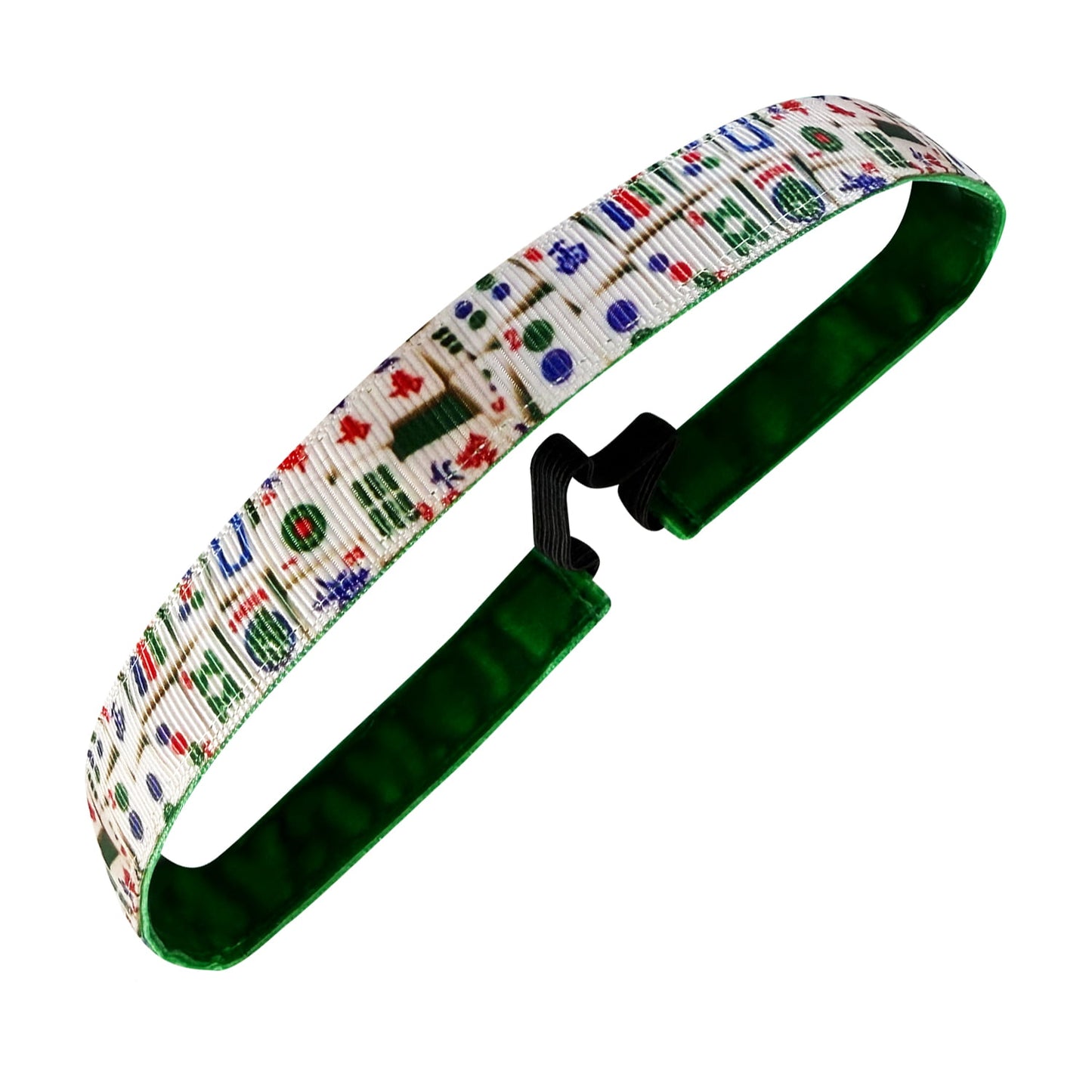 Mahjong Maven | White, Multi | 5/8 Inch Sweaty Bands Non Slip Headband