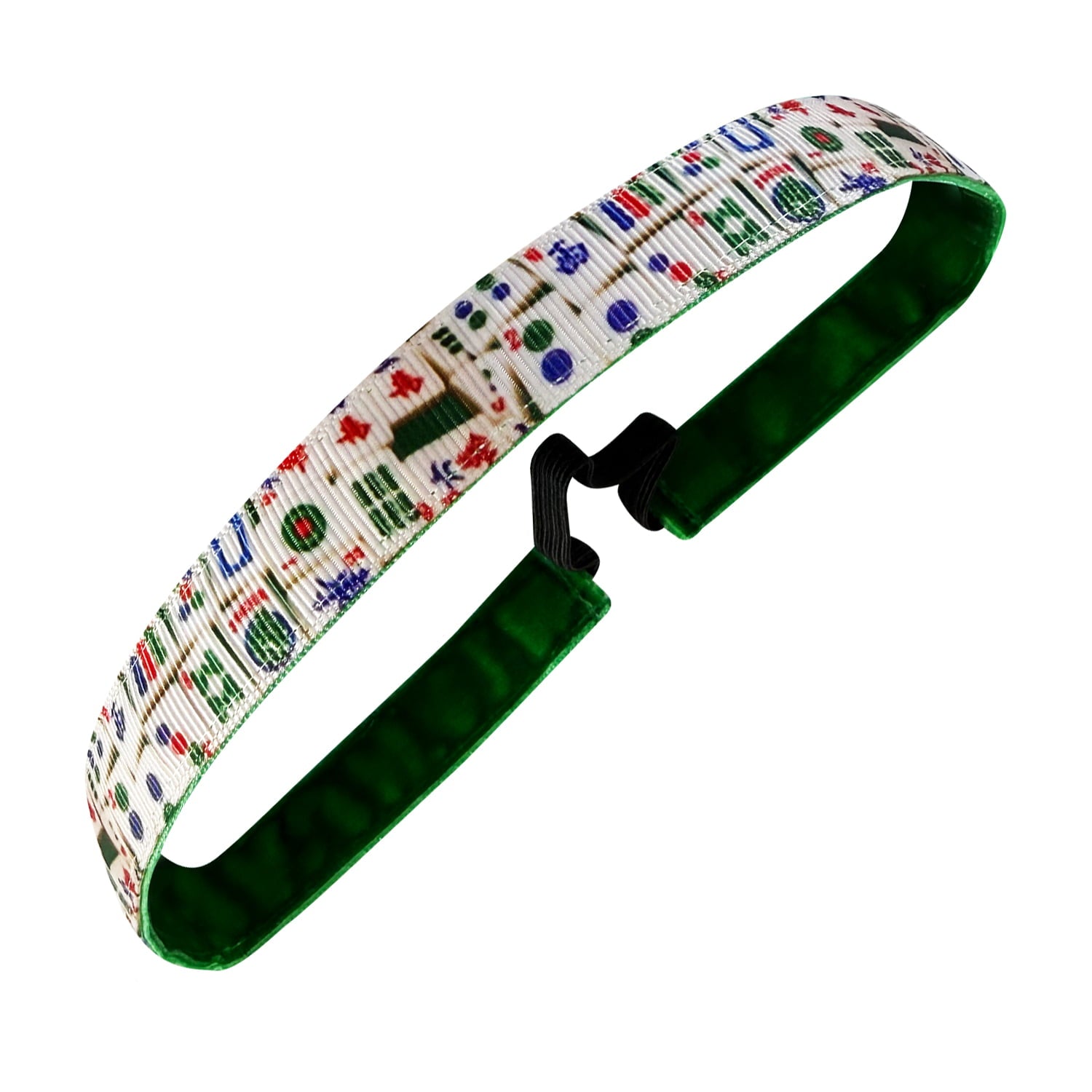 Mahjong Maven | White, Multi | 5/8 Inch Sweaty Bands Non Slip Headband