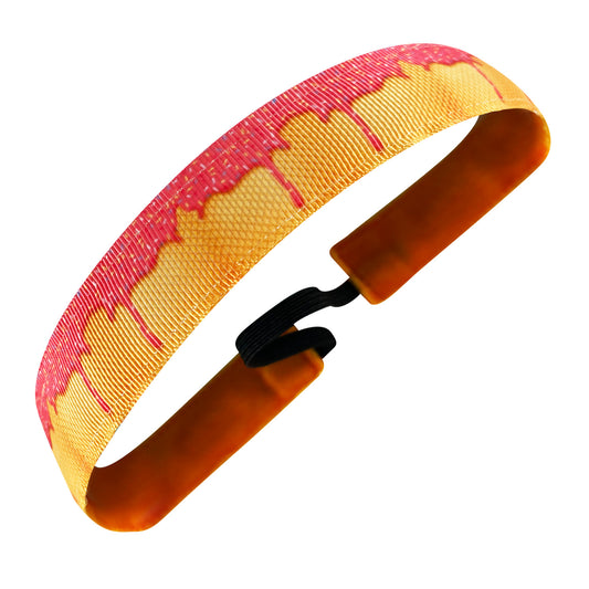 Meltdown | Tan, Pink | 1 Inch Sweaty Bands Non Slip Headband