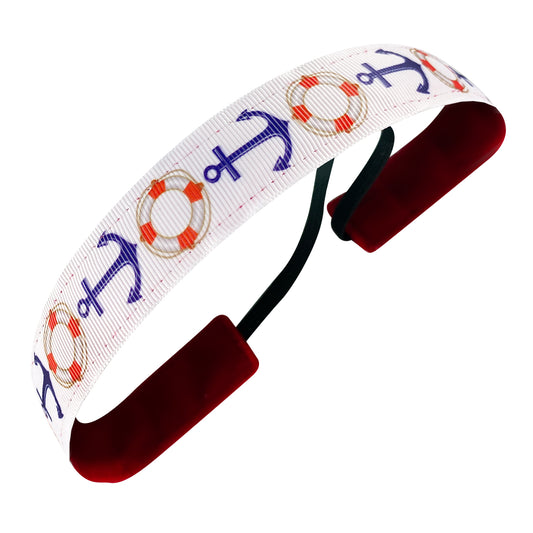 Nauti by Nature | White, Red, Blue | 1 Inch Sweaty Bands Non Slip Headband