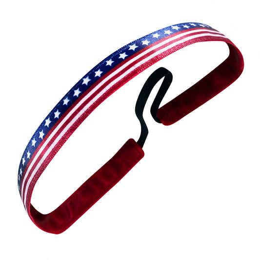 Old Glory | Red, White, Blue | 5/8 Inch Sweaty Bands Non Slip Headband