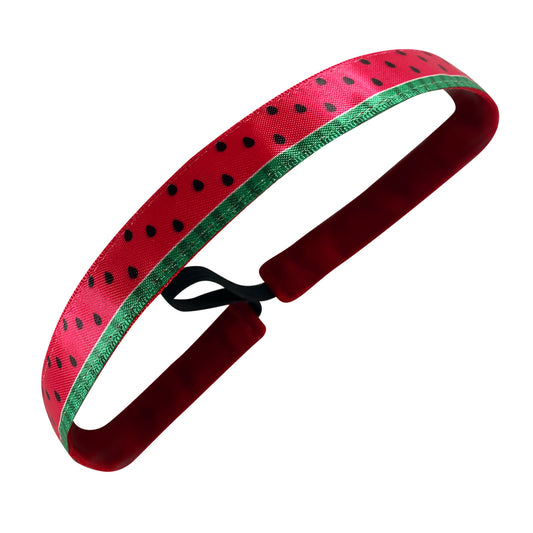 One in a Melon | Green, Red | 5/8 Inch Sweaty Bands Non Slip Headband