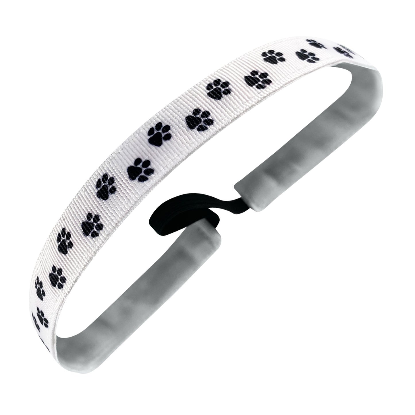 Paw Power | White, Black | 5/8 Inch Sweaty Bands Non Slip Headband