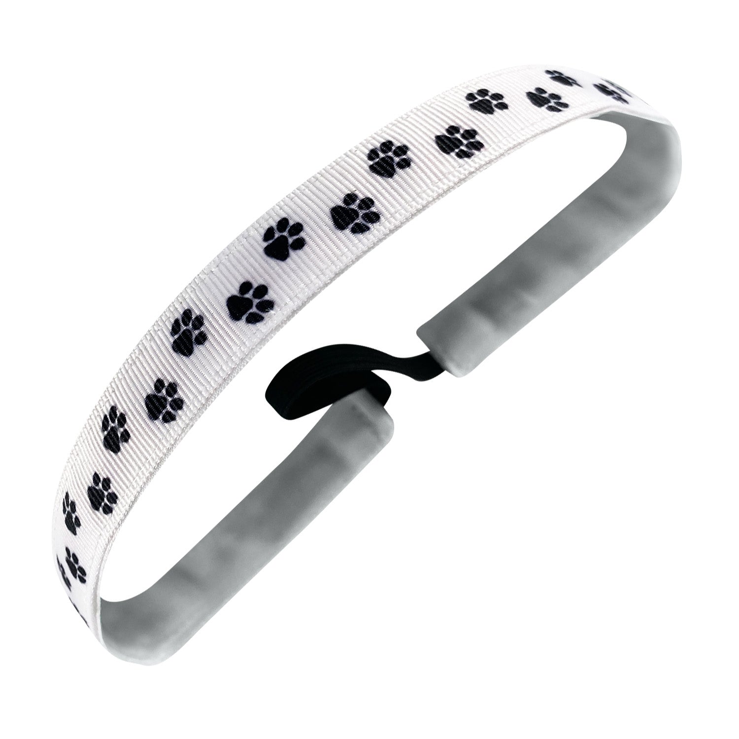 Paw Power | White, Black | 5/8 Inch Sweaty Bands Non Slip Headband