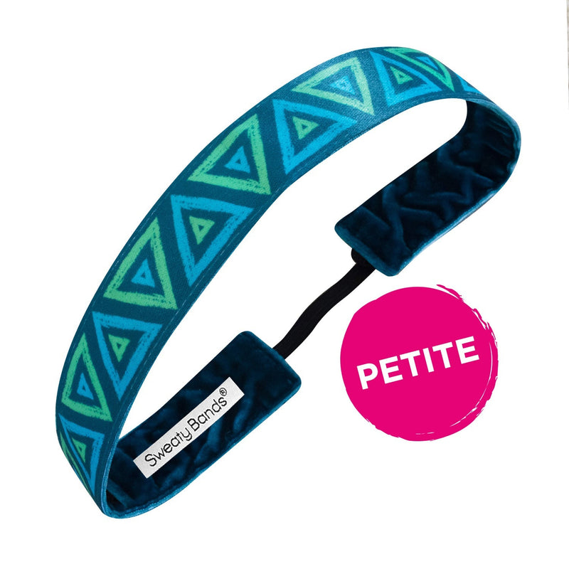 Petite | Beach Vibes | Blue, Green | 1 Inch Sweaty Bands Non Slip Headband