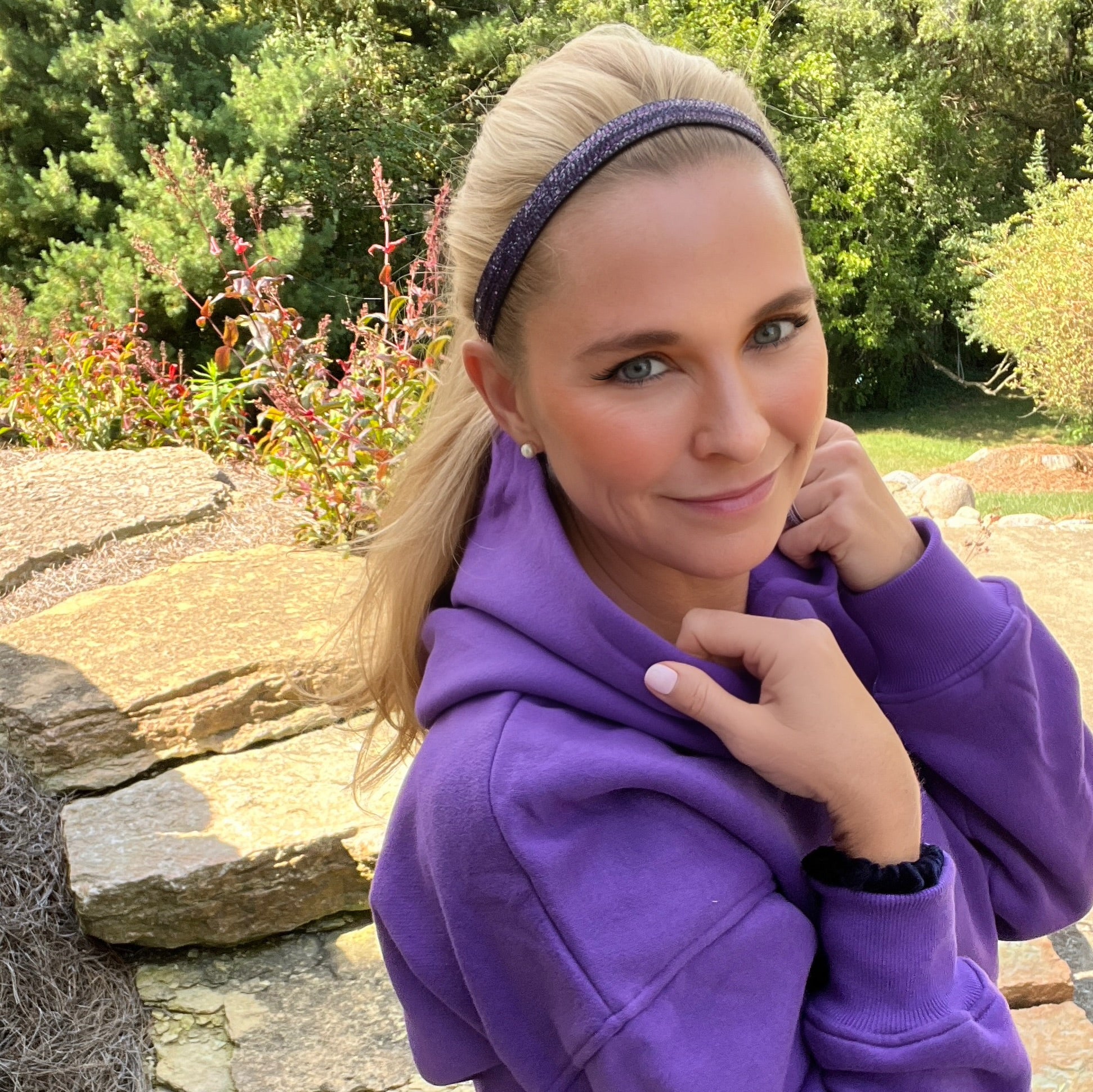 Petite | Bling | Dazzle Me | Purple | 5/8 Inch Sweaty Bands Non Slip Headband