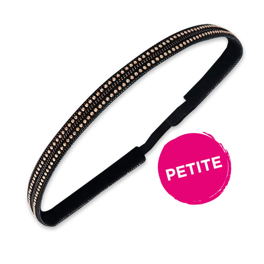 Petite | Bling | I'm a Stud | Black, Gold | 3/8 Inch Sweaty Bands Non Slip Headband