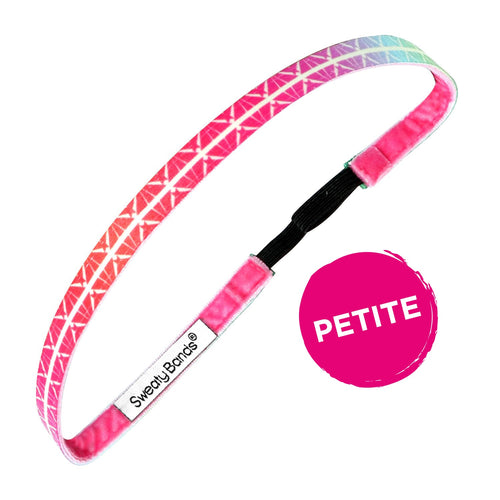 Petite | Blueprint | Rainbow | 3/8 Inch Sweaty Bands Non Slip Headband