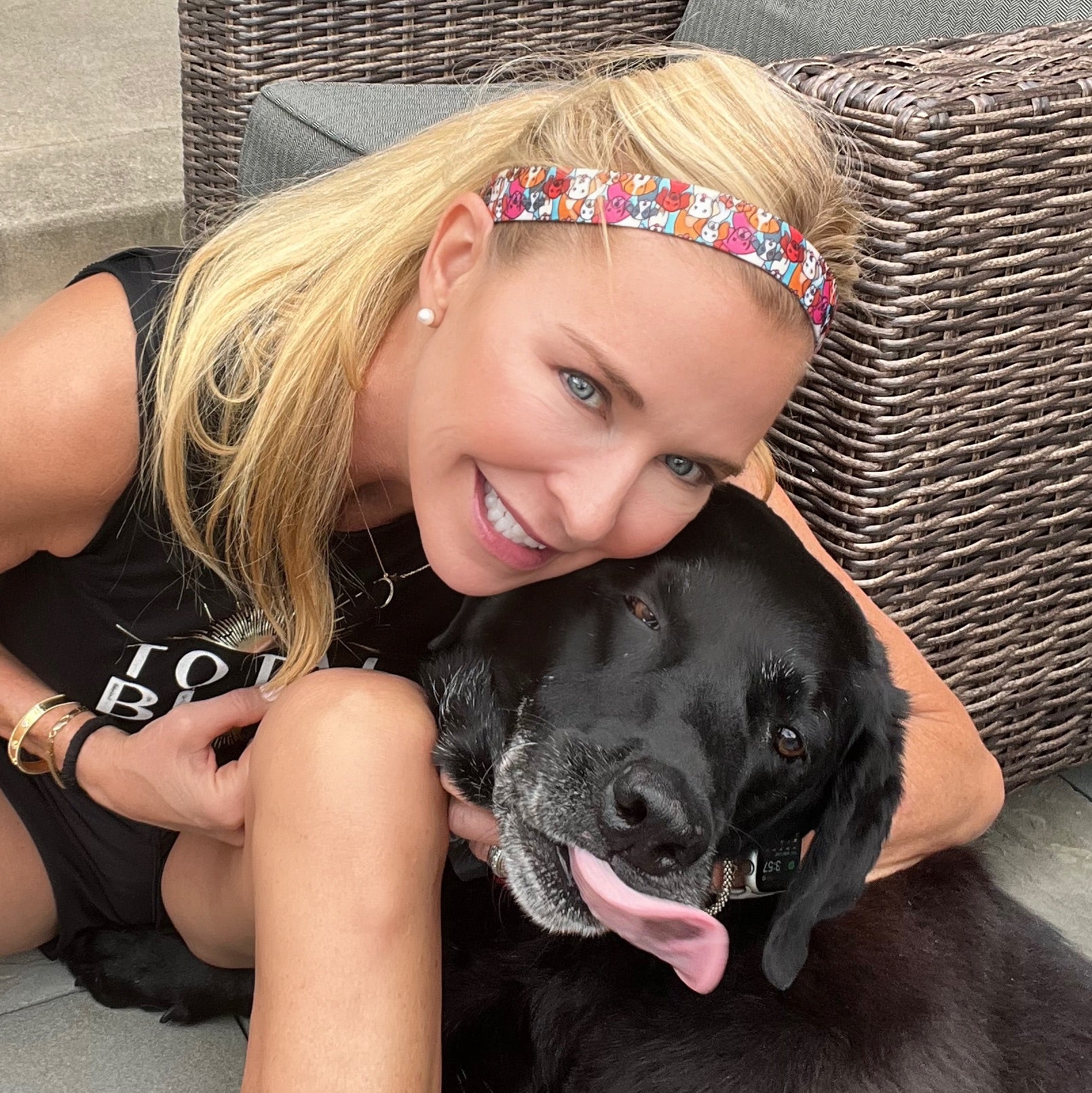 Petite | Dog Mom | Multi | 1 Inch Sweaty Bands Non Slip Headband
