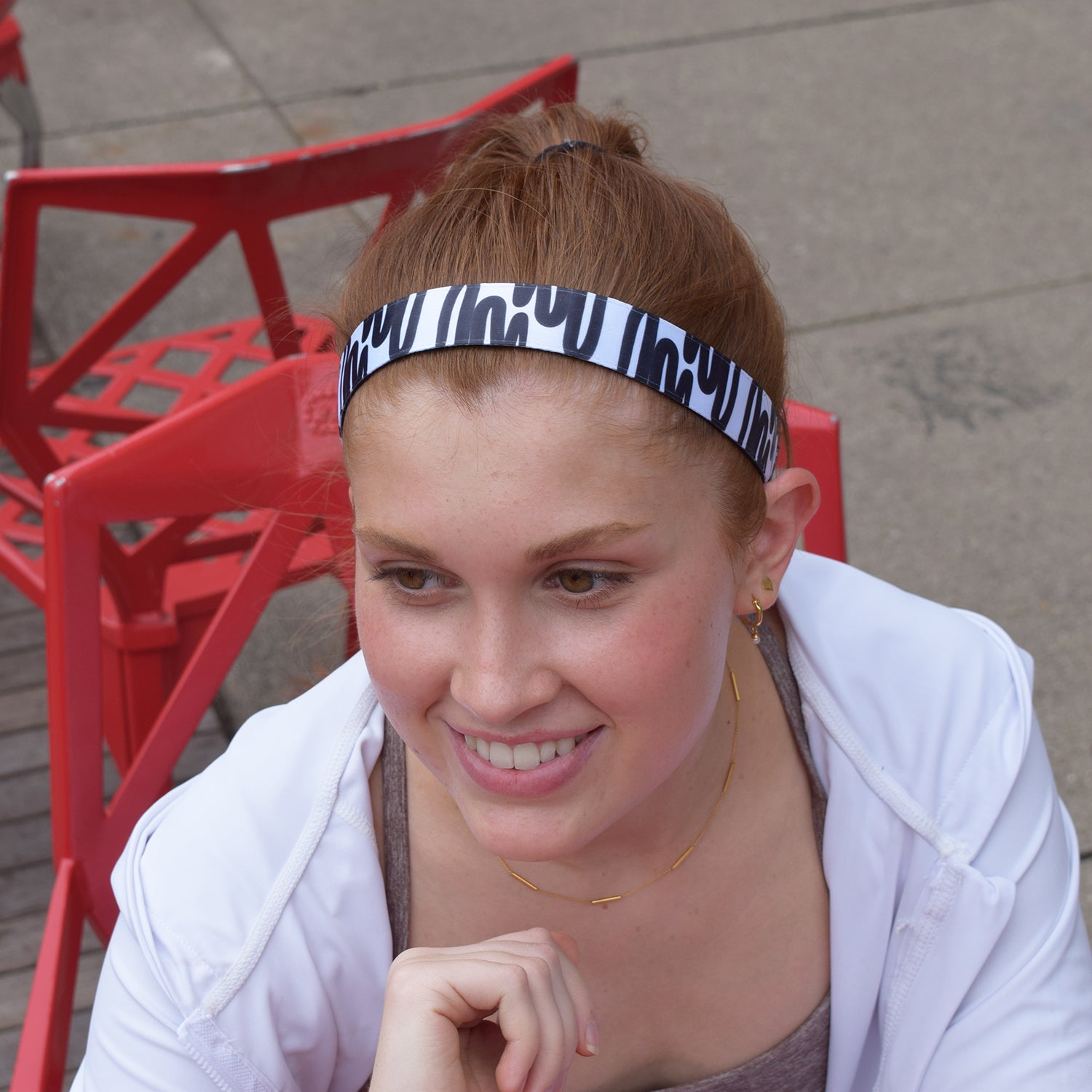 Petite | Go with the Flow | Black, White | 1 Inch Sweaty Bands Non Slip Headband