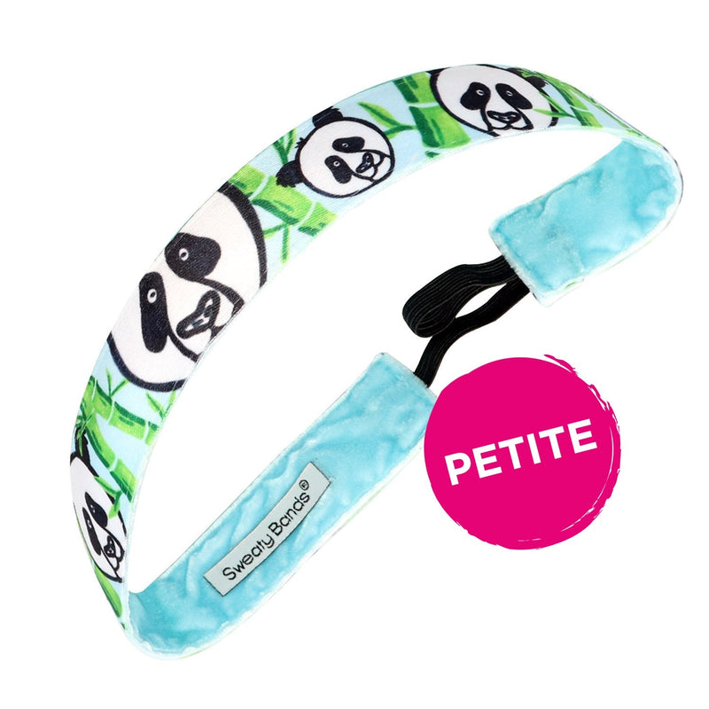 Petite | Panda-monium | Blue Green | 1 Inch Sweaty Bands Non Slip Headband