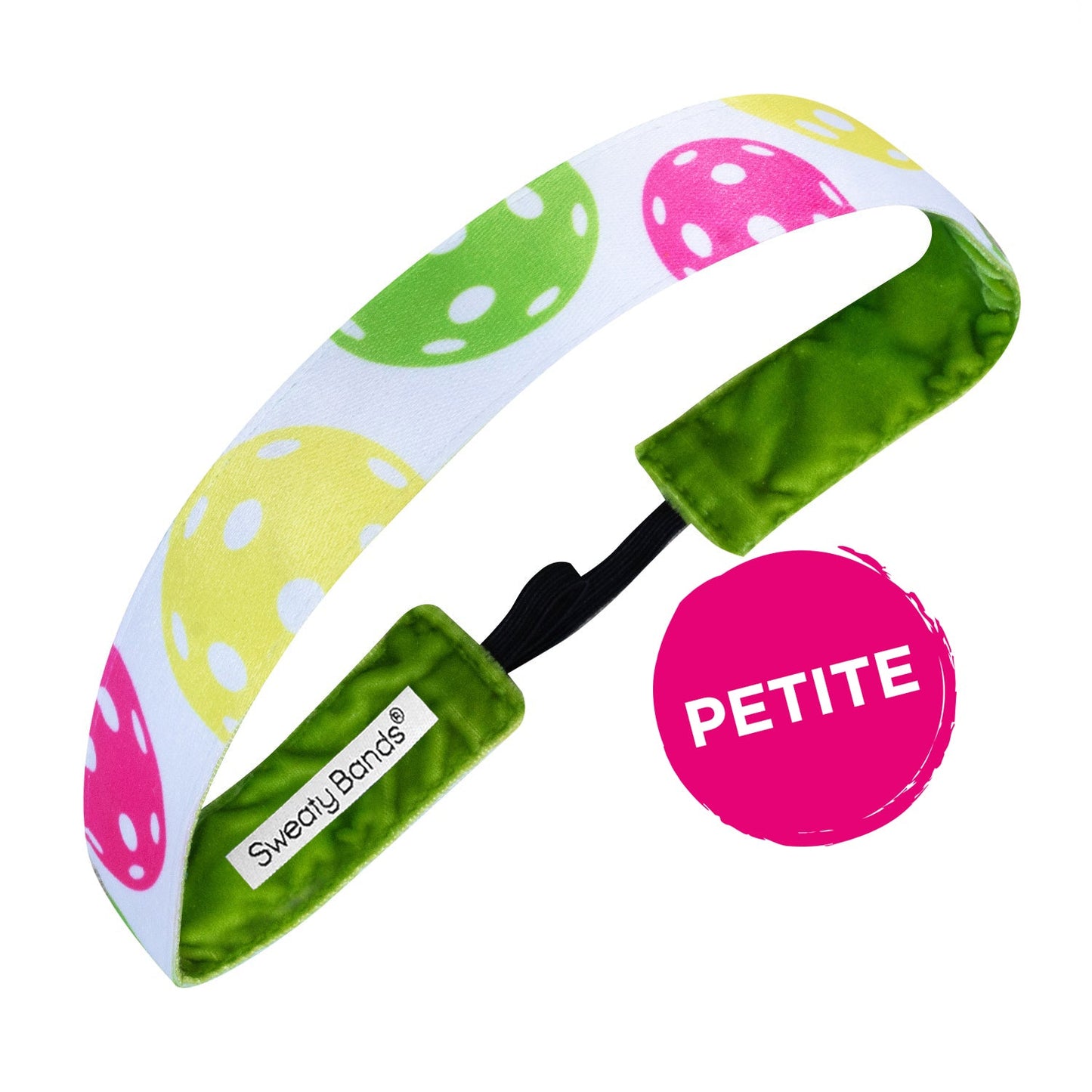 Petite | Pickleball | Pickleballer | White, Multi | 1 Inch Sweaty Bands Non Slip Headband