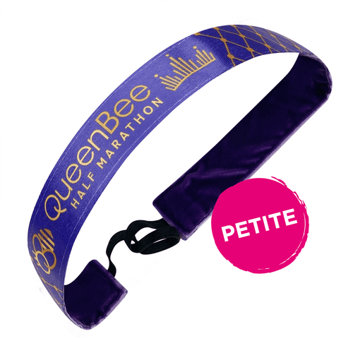 Petite Queen Bee | Purple, Gold | 1 Inch Sweaty Bands Non Slip Headband