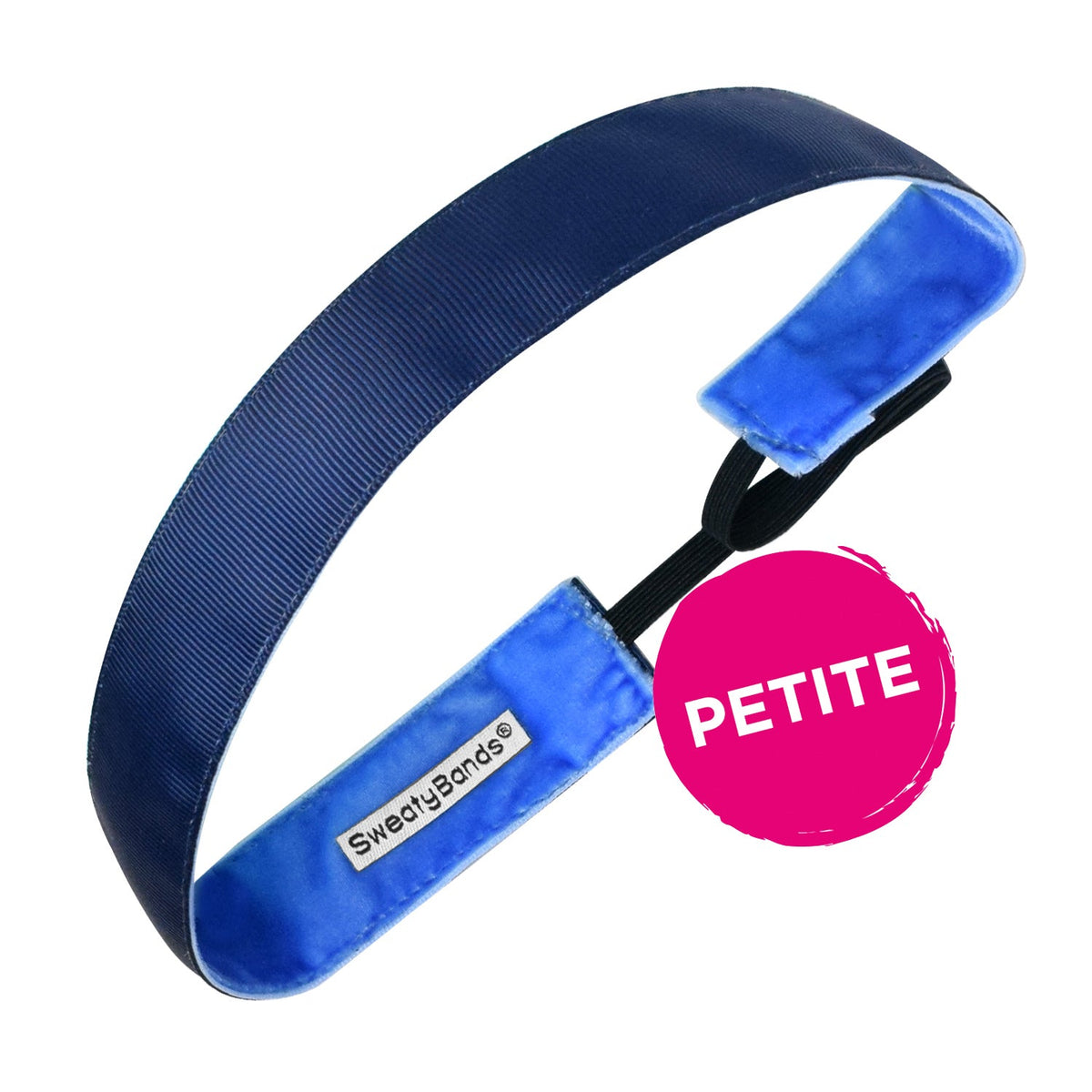Petite | Rock Solid | Navy | 1 Inch Sweaty Bands Non Slip Headband