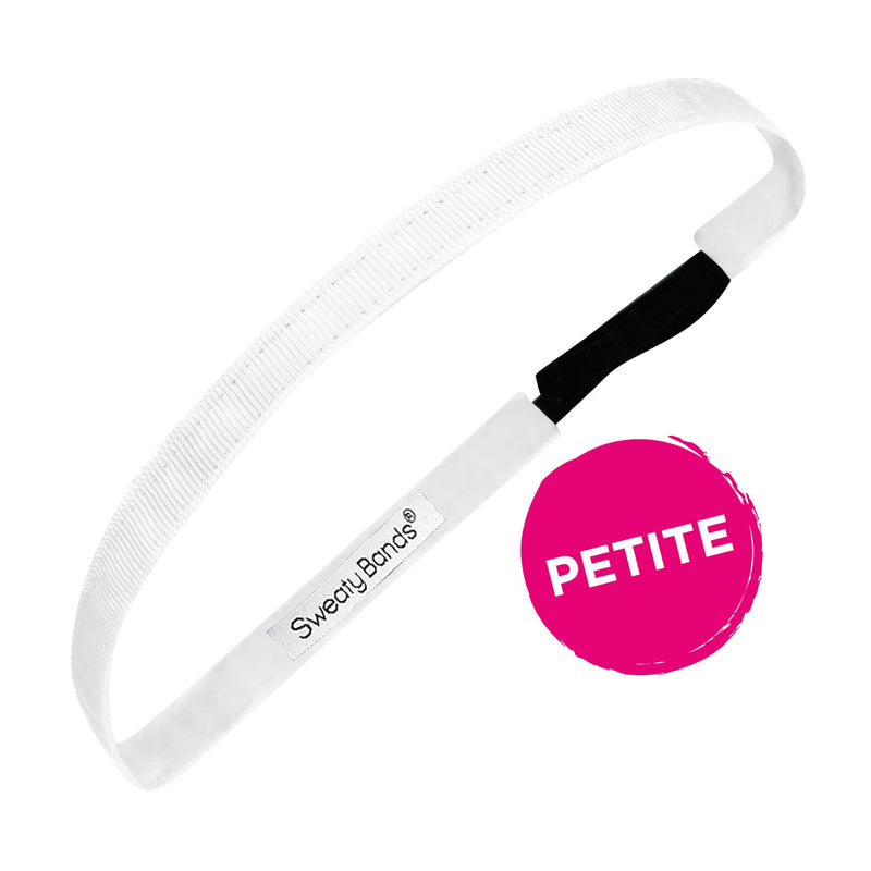 Petite | Rock Solid | White | 3/8 Inch Sweaty Bands Non Slip Headband