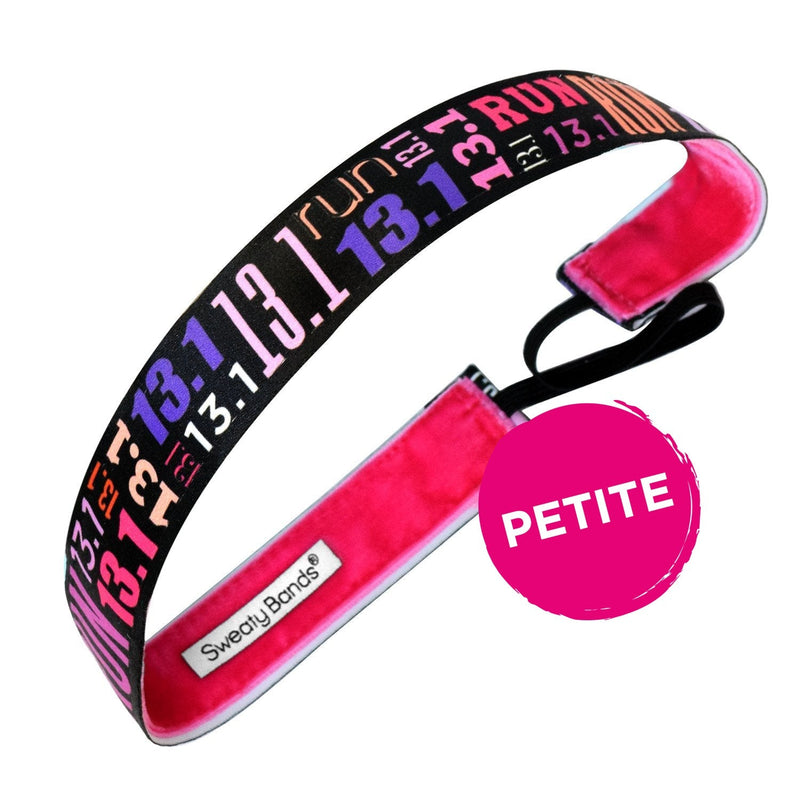 Petite | Run 13.1 | Pink | 1 Inch Sweaty Bands Non Slip Headband