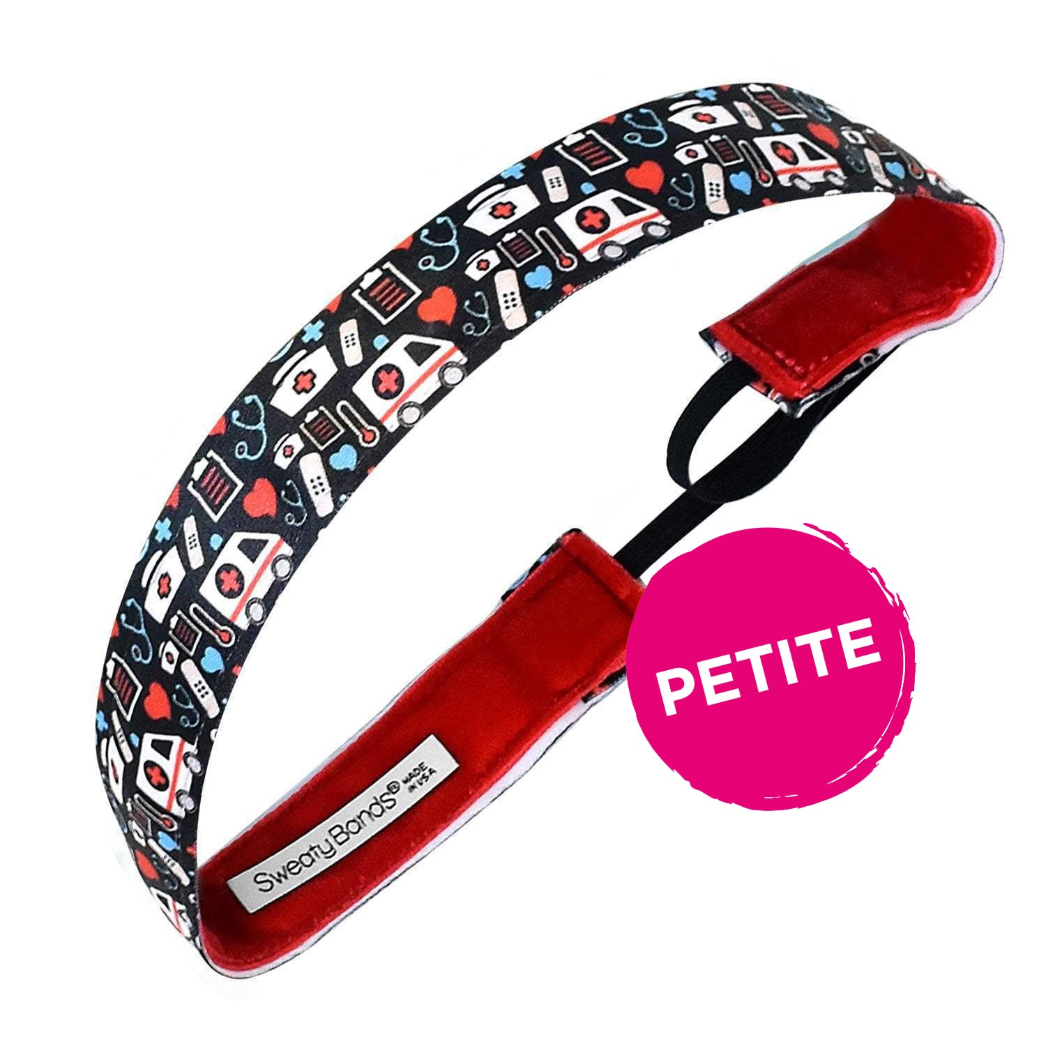 Petite | Somebody Call 911 | Black | 1 Inch Sweaty Bands Non Slip Headband