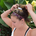 Petite | Stay Trippy | Black, Pink | 1 Inch Sweaty Bands Non Slip Headband