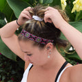 Petite | Stay Trippy | Black, Pink | 1 Inch Sweaty Bands Non Slip Headband
