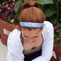 Petite | Stay Trippy | Blue, Pink | 1 Inch Sweaty Bands Non Slip Headband