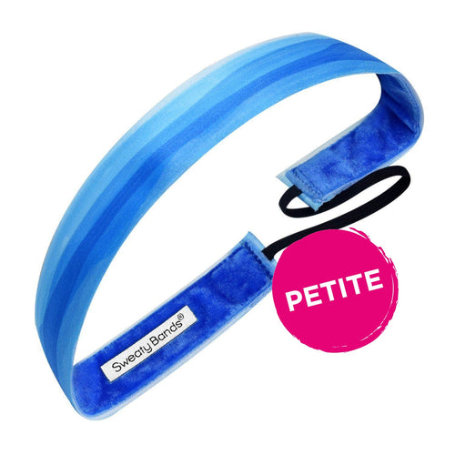 Petite | Watercolors | Blue | 1 Inch Sweaty Bands Non Slip Headband