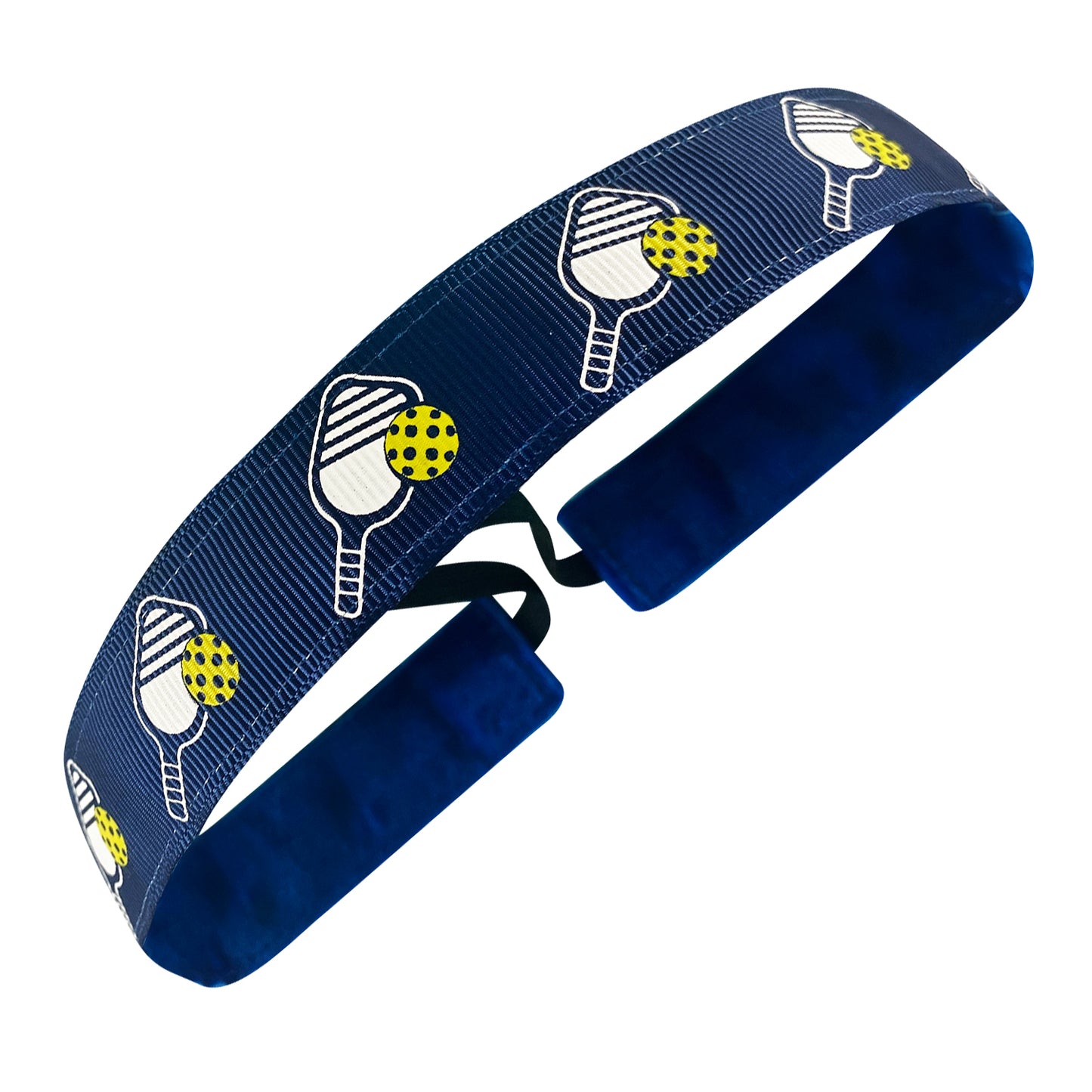 Pickleball | Dink and Destroy | Blue, White, Yellow | 1 Inch Sweaty Bands Non Slip Headband